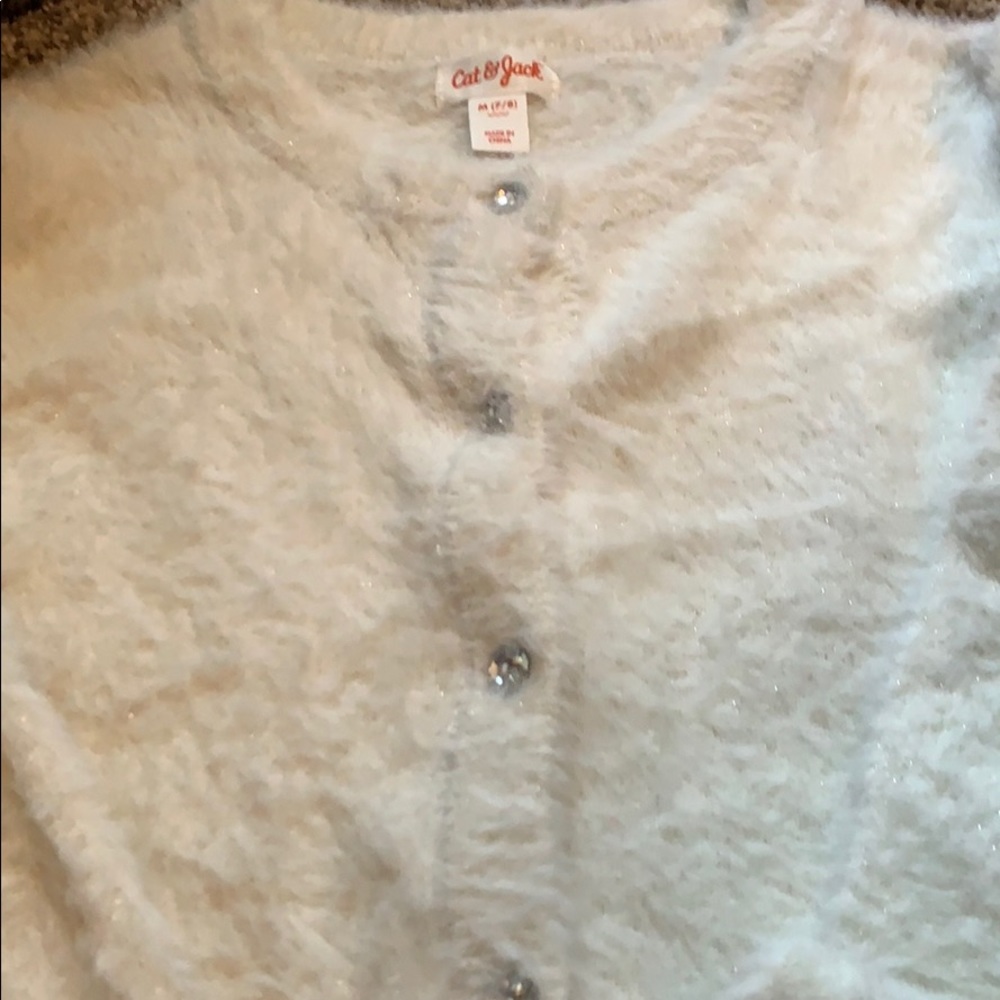 Cream colored girls cardigan - Picture 2 of 3